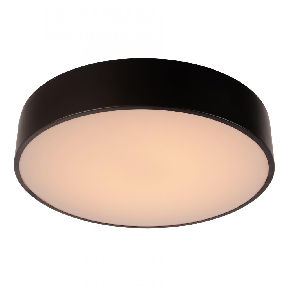 Aperture 36-Watt Matte Black Finish Integrated LEd Circle Flush Mount Ceiling Light 20 in. Dia x 4 i