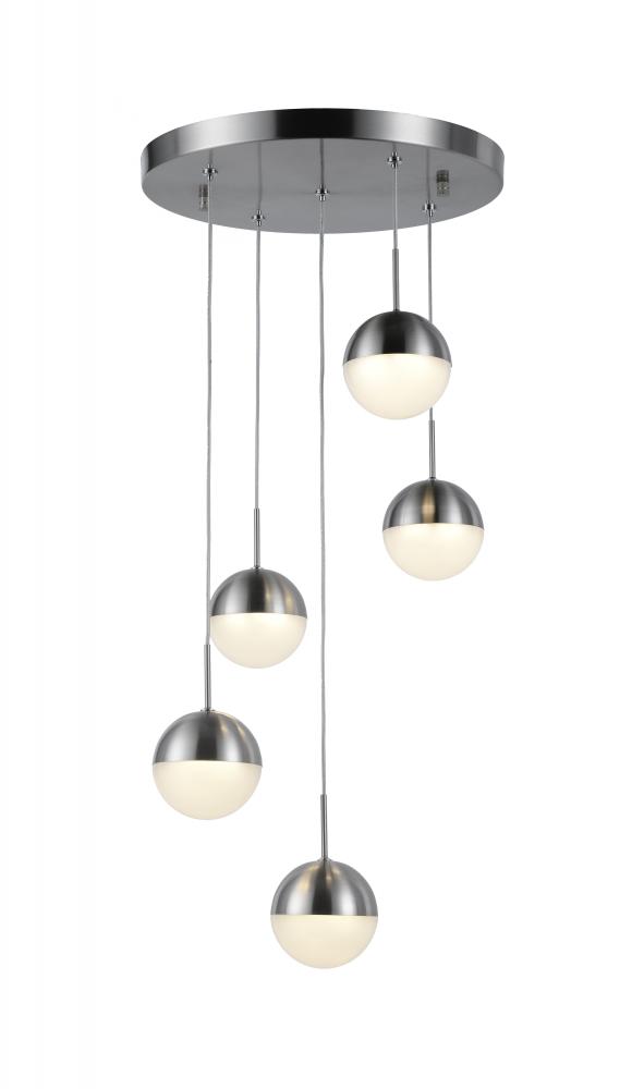 Phantasm 12.5-Watt Matte Nickel Finish Integrated LEd Iced Opal Acrylic Pendant Ceiling Light 3000K