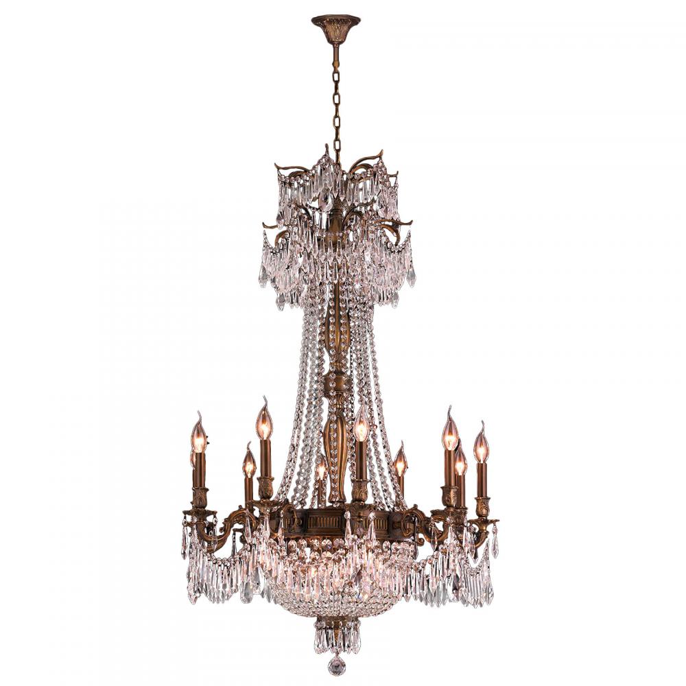 Winchester 18-Light Antique Bronze Finish and Clear Crystal Chandelier 36 in. Dia x 49 in. H Large