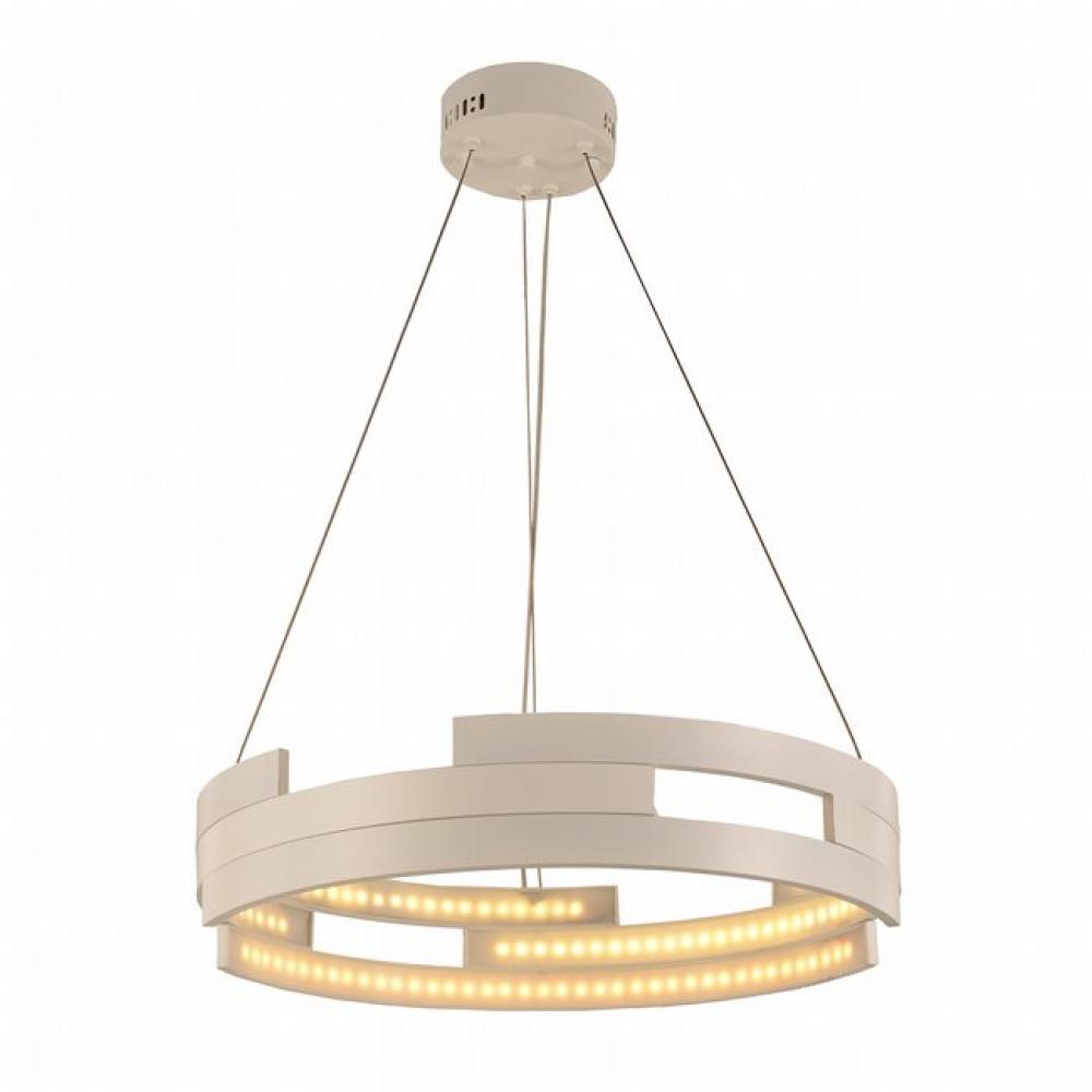 Nexus 62-Watt White Finish Integrated LEd Circular Ring Chandelier Light 3000K 22 in. Dia x 96 in. H