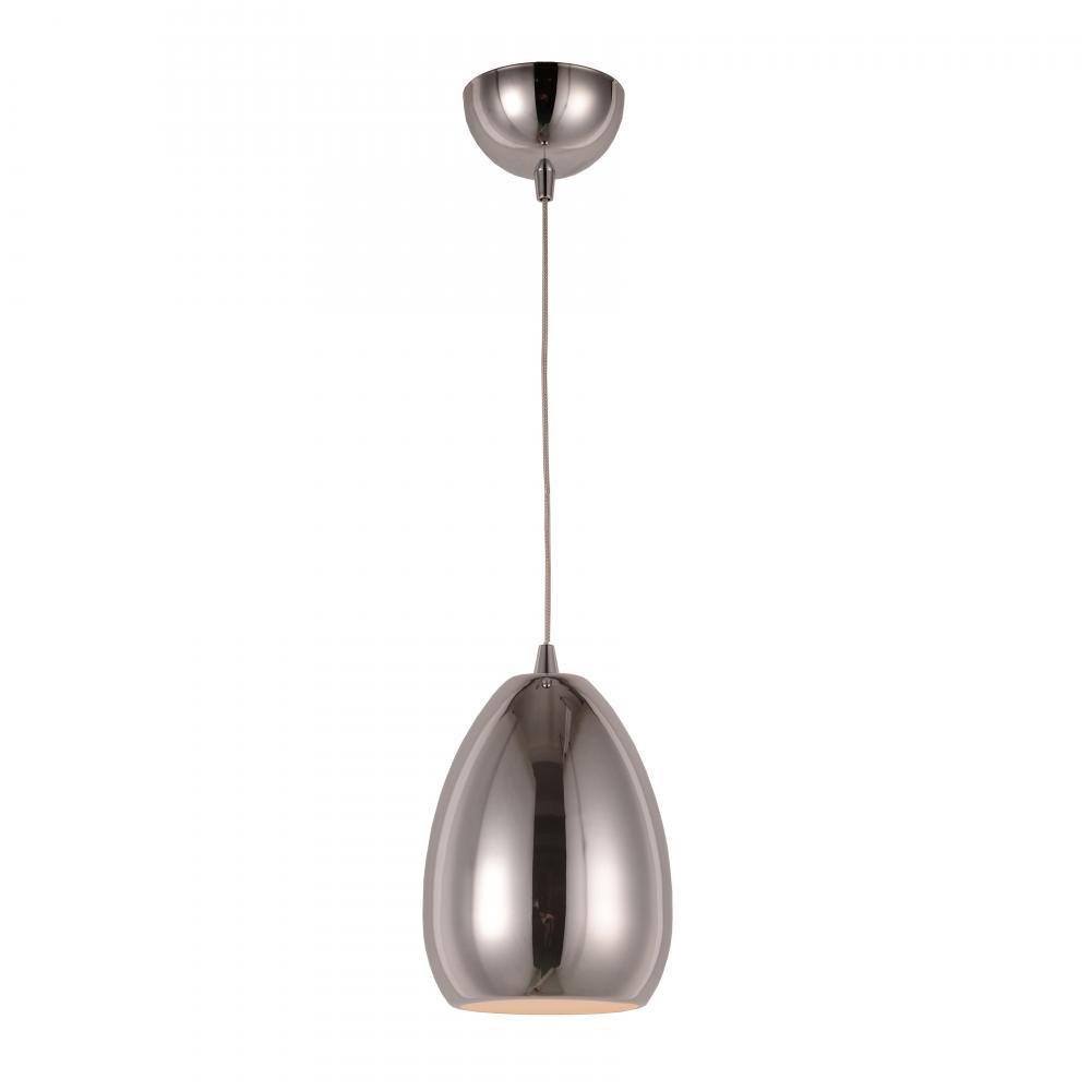 Monroe 6-Watt Chrome Finish Integrated LEd Mini Pendant Light 3000K 6 in. Dia x 96 in. H