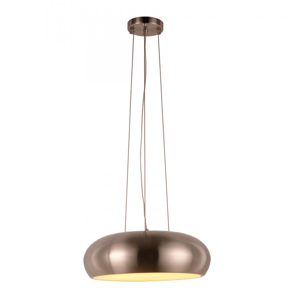 Madison 18-Watt Brushed Nickel Finish Integrated LEd disc Pendant Light 3000K 14 in. Dia x 96 in. H