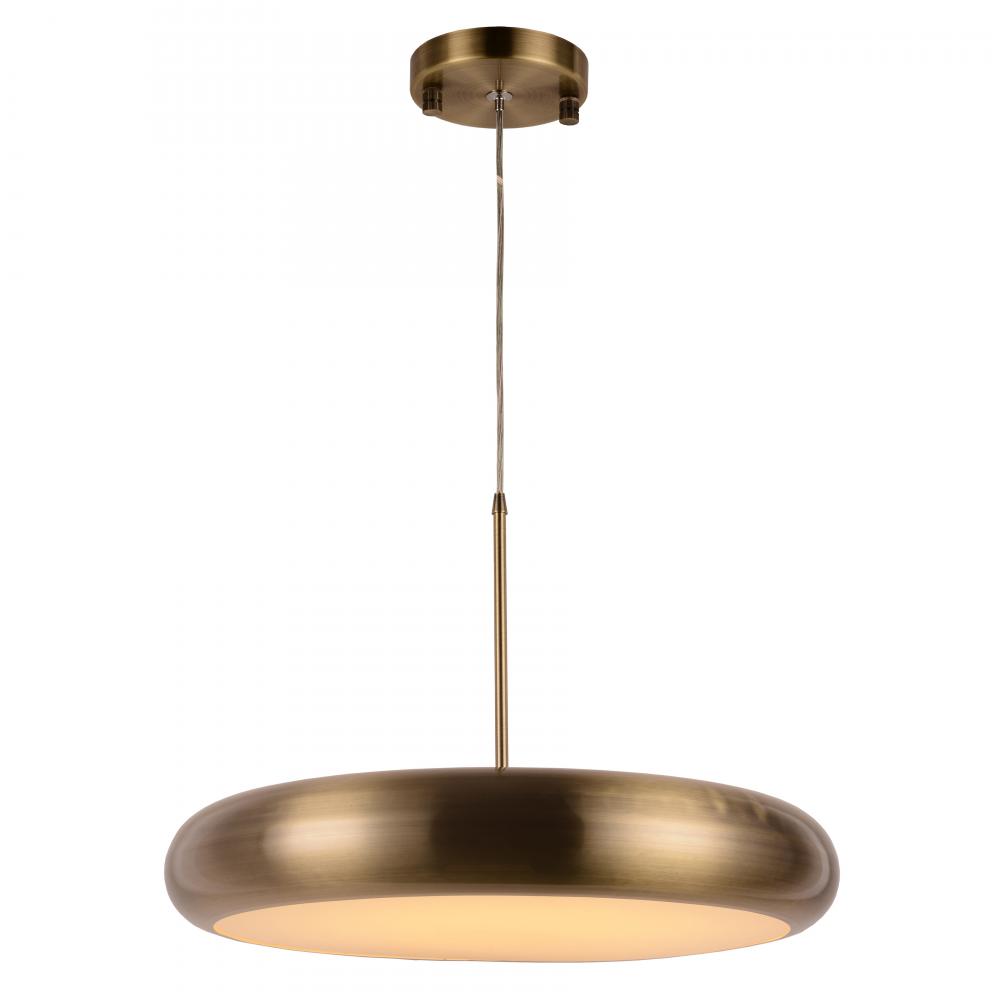 Madison 36-Watt Antique Bronze Finish Integrated LEd disc Pendant Light 3000K 24 in. Dia x 96 in. H 