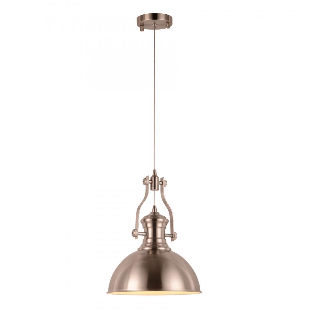 Broadway 6-Watt Matte Nickel Finish Integrated LEd disc Pendant Light 3000K 12 in. x 96 in. H Small