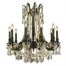 Worldwide Lighting Corp W83308F28-GT - Windsor 10-Light dark Bronze Finish and Golden Teak Crystal Chandelier 28 in. Dia x 31 in. H Large