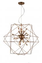 Worldwide Lighting Corp W83472MG33 - Le Cage 24-Light Matte Gold Finish Halogen / LEd Sputnik Chandelier 33 in. Dia x 96 in. H Large