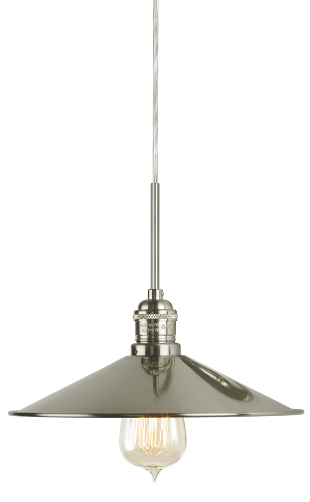 Pendant Dim Sum II Satin Nickel  Brown Cord