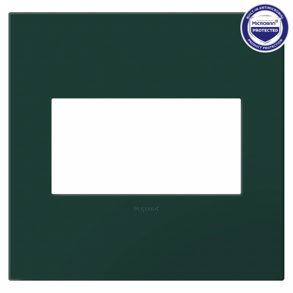 adorne® Evergreen Two-Gang Screwless Wall Plate with Microban®