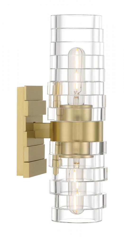 Murano 2-Light Vanity Sconce - Satin Brass