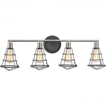  P300031-143 - Gauge Collection Four-Light Graphite Farmhouse Bath Vanity Light