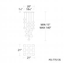 WAC US PD-77513S-BC - Cyllindra Chandelier Light