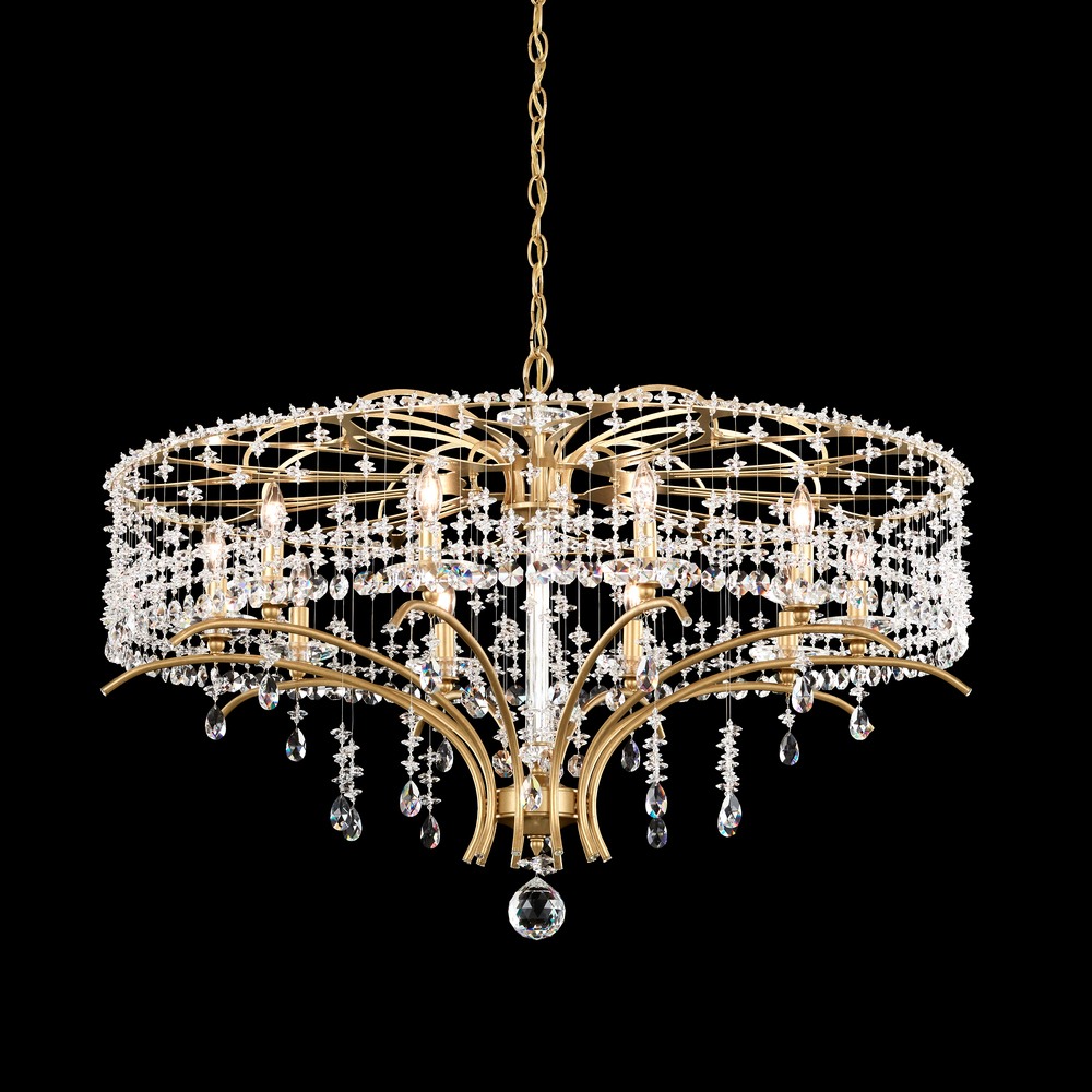 Bella Rose 10 Light 120V Chandelier in Heirloom Gold with Clear Heritage Handcut Crystal