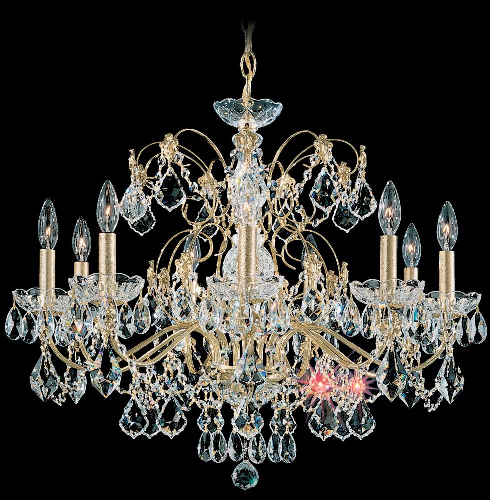 Century 9 Light 120V Chandelier in Heirloom Gold with Heritage Handcut Crystal