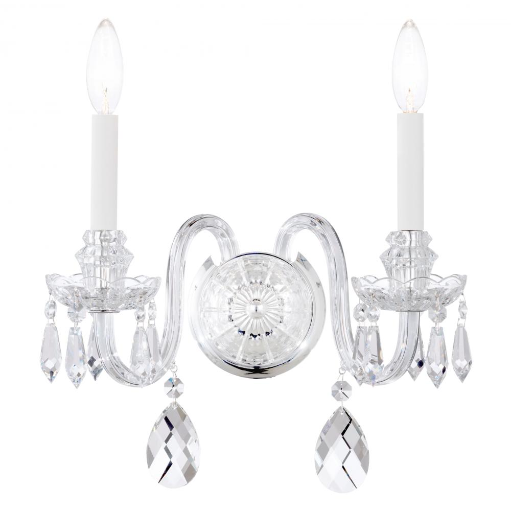 Hamilton Nouveau 2 Light 120V Wall Sconce in Polished Silver with Heritage Handcut Crystal