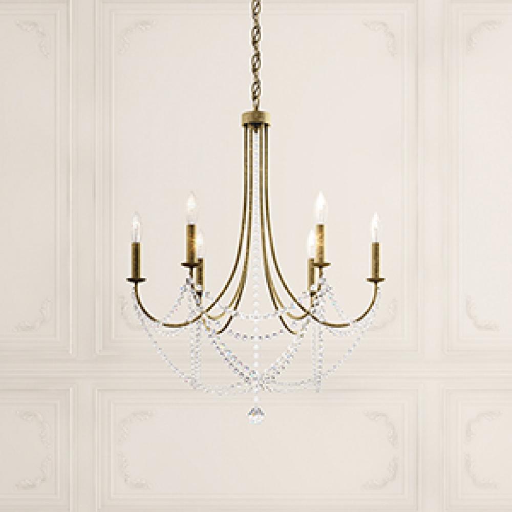 Verdana 6 Light Chandelier In Heirloom Bronze With Clear Heritage Crystal