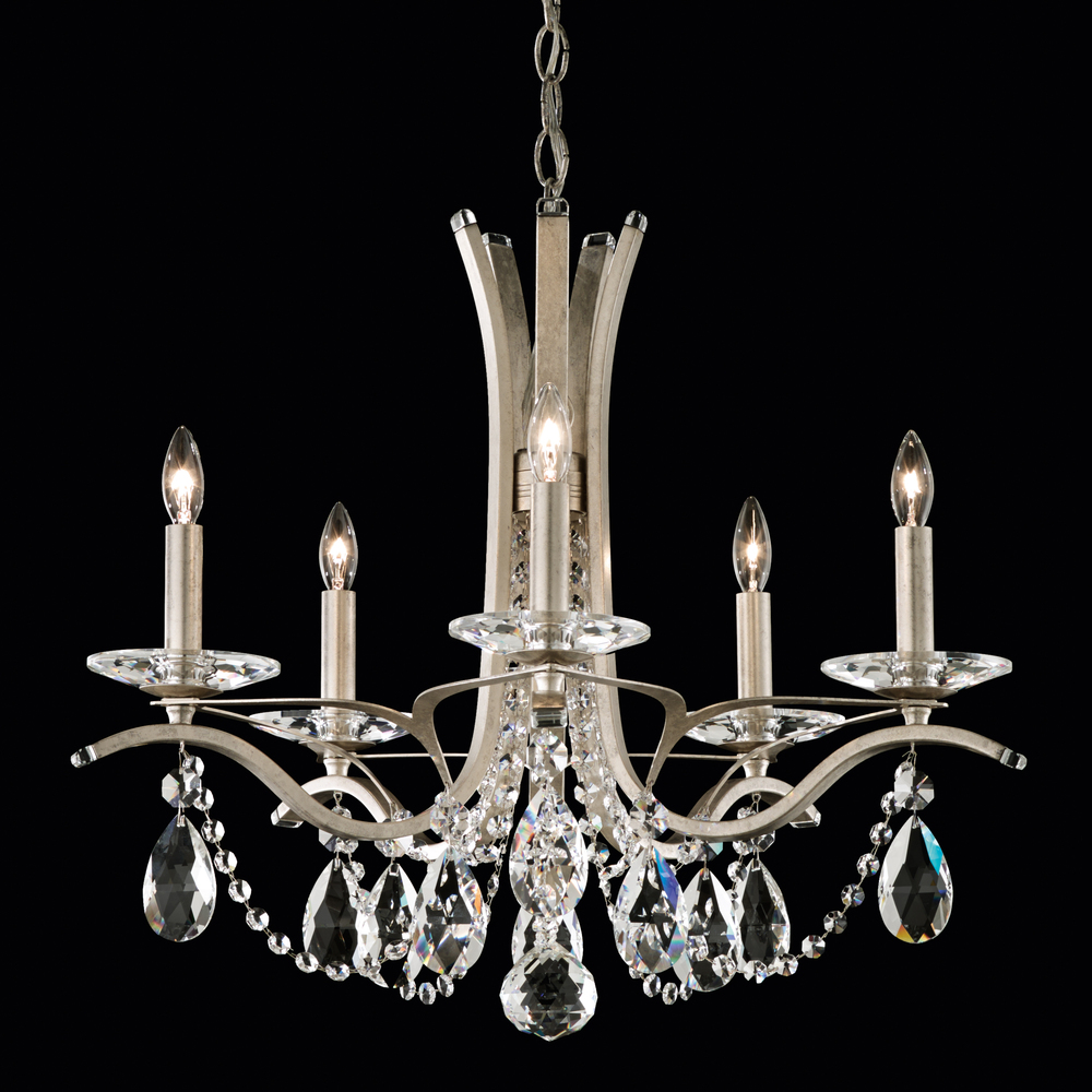 Vesca 5 Light 120V Chandelier in White with Clear Radiance Crystal