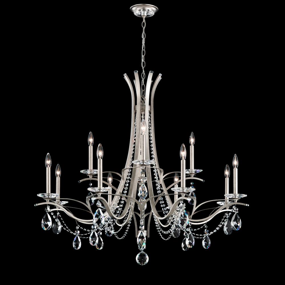 Vesca 12 Light 120V Chandelier in Black with Clear Heritage Handcut Crystal