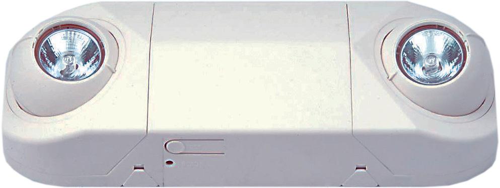 2 Lamp Emergency Fixture, White Housing, 120/277V, Ultra bright MR-16 lamps