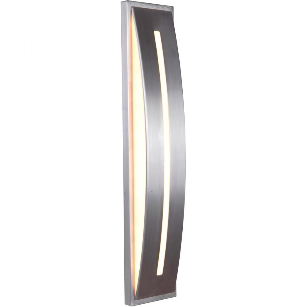 Luna 1 Light Medium LED Outdoor Pocket Sconce in Satin Aluminum