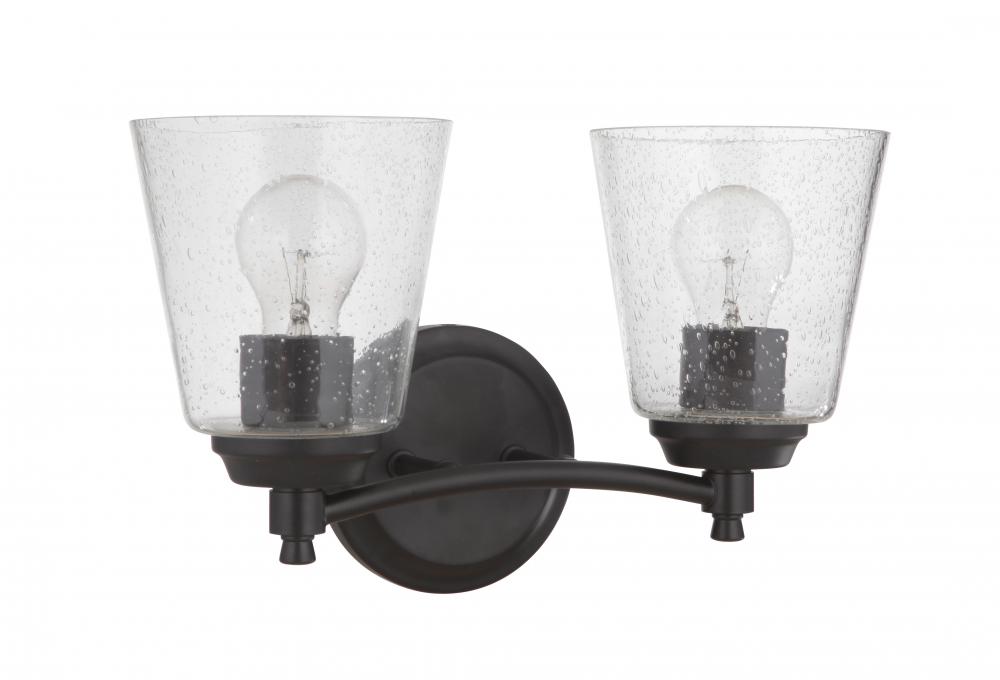 Tyler 2 Light Vanity in Flat Black