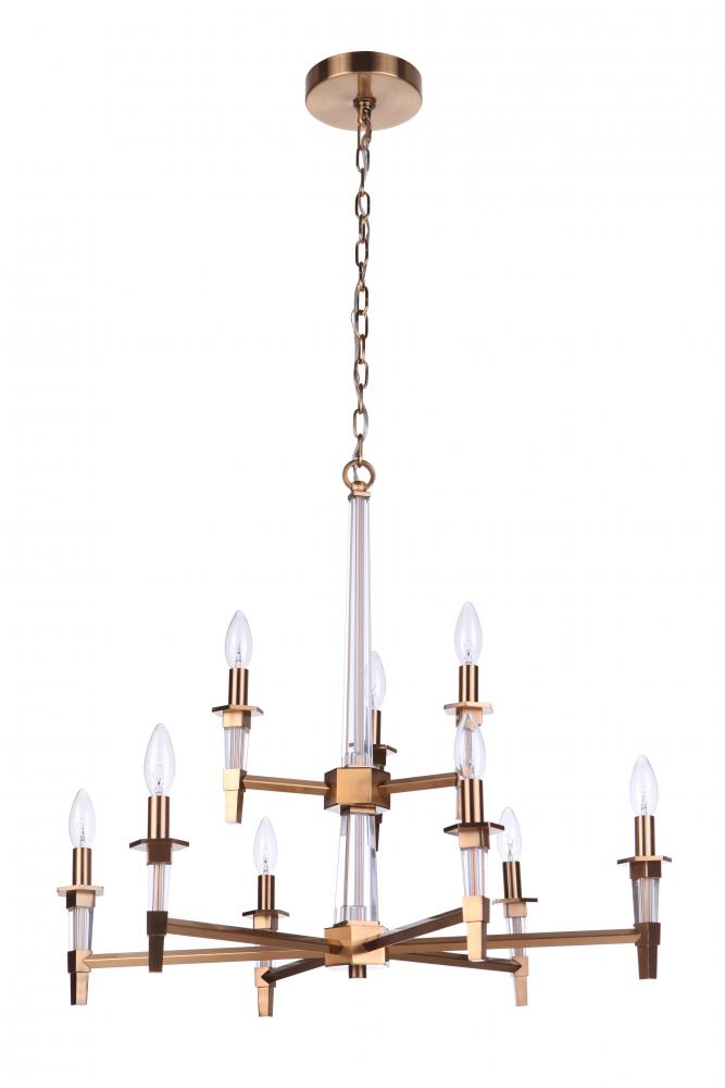 Tarryn 9 Light Chandelier in Satin Brass