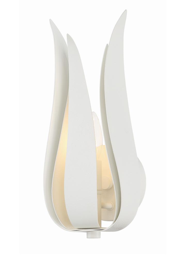 Broche 1 Light Matte White Sconce