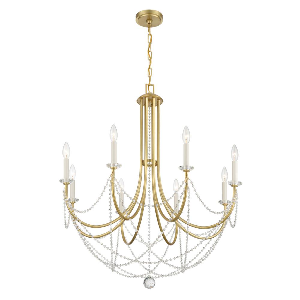 Delilah 8 Light Aged Brass Chandelier