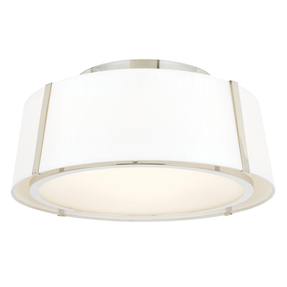 Fulton 3 Light Polished Nickel Semi Flush Mount