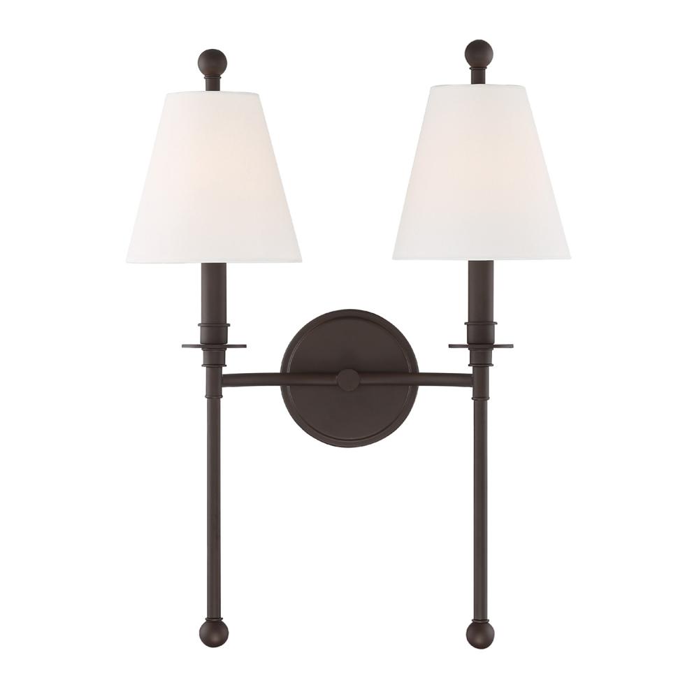 Riverdale 2 Light Dark Bronze Sconce