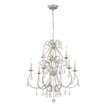 Crystorama 5019-OS-CL-MWP - Ashton 9 Light Hand Cut Crystal Olde Silver Chandelier