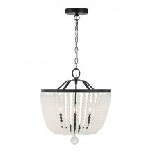 Crystorama 604-MK-FR - Rylee 4 Light Matte Black Frosted Beads Mini Chandelier