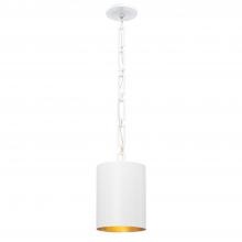 Crystorama 8680-MT-GA - Brian Patrick Flynn Alston 1 Light Matte White + Antique Gold Mini Pendant