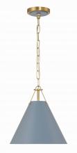 Crystorama XAV-B8301-VG-BL - Xavier 1 Light Vibrant Gold + Blue Mini Pendant