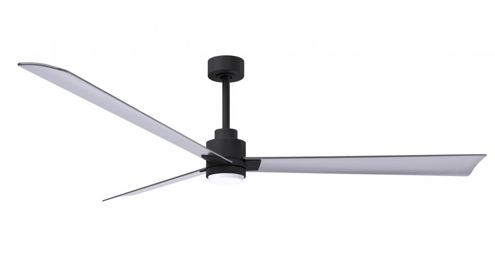 Alessandra 3-blade transitional ceiling fan in matte black finish with brushed nickel blades. Opti