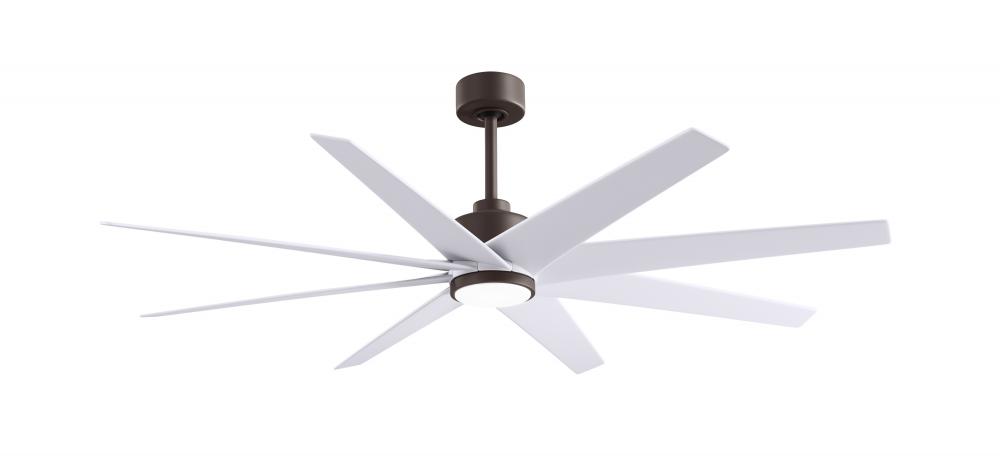 Ariella 8-blade ceiling fan in Textured Bronze and Matte White blades