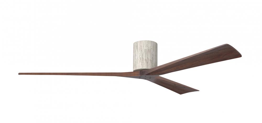 Irene-3H three-blade flush mount paddle fan in Barn Wood finish with 72” solid walnut tone blade