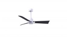 Matthews Fan Company AK-MWH-BK-42 - Alessandra 3-blade transitional ceiling fan in matte white finish with matte black blades. Optimiz