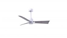 Matthews Fan Company AK-MWH-BW-42 - Alessandra 3-blade transitional ceiling fan in matte white finish with Barn Wood blades. Optimized