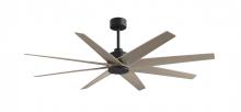 Matthews Fan Company AN-BK-GA-64 - Ariella 8-blade ceiling fan in Matte Black with Gray Ash Tone blades