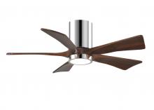 Matthews Fan Company IR5HLK-CR-WA-42 - IR5HLK five-blade flush mount paddle fan in Polished Chrome finish with 42” solid walnut tone bl