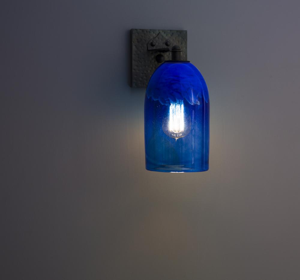 Rose - Sconce - Craftsman-Clear Blue Glass