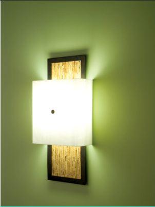 Windows-Sconce-Fluorescent-Snow Diffuser-Sorghum Windows, Bronze Platform