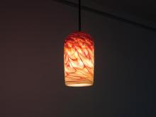 WPT Design ROSE-CYL-RH-SV-35 - Rose Cylinder - Pendant - Incandescent 35" OA Drop-Red Hot