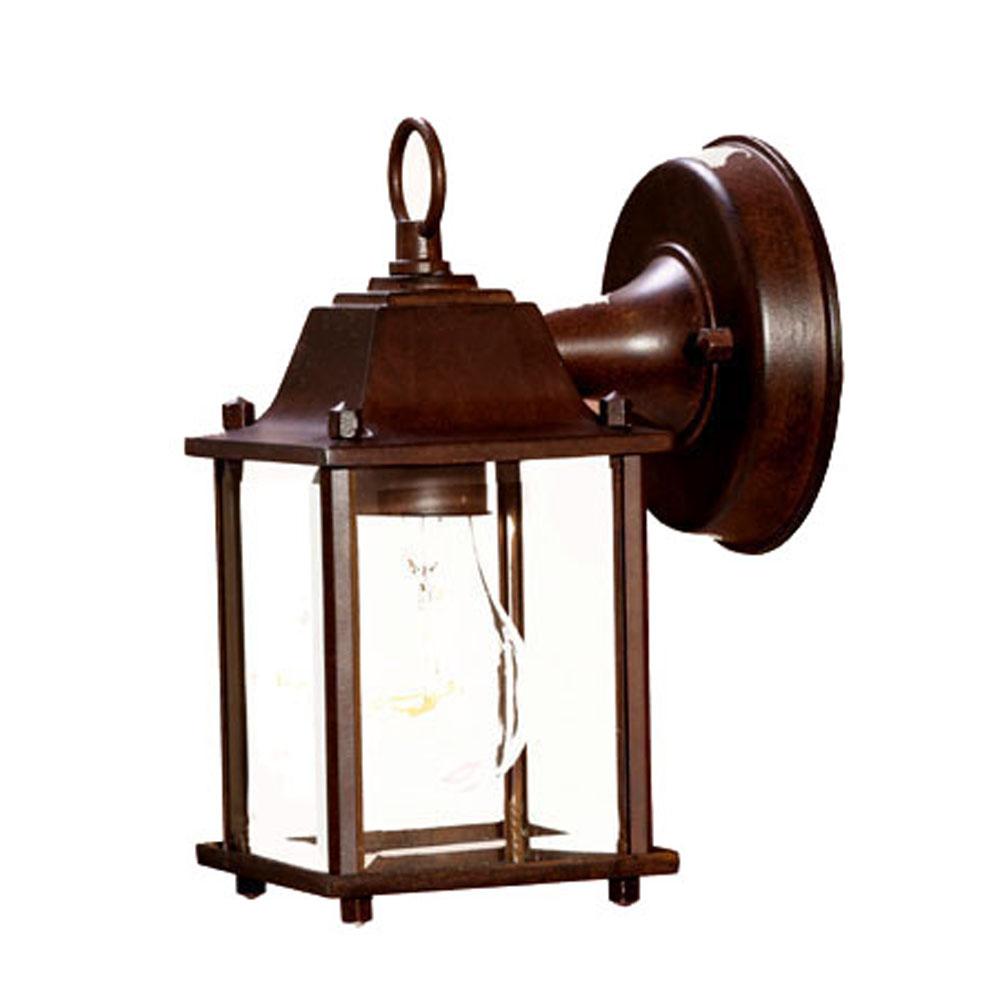 Builder's Choice Collection Wall-Mount 1-Light Outdoor Burled Walnut Light Fixture