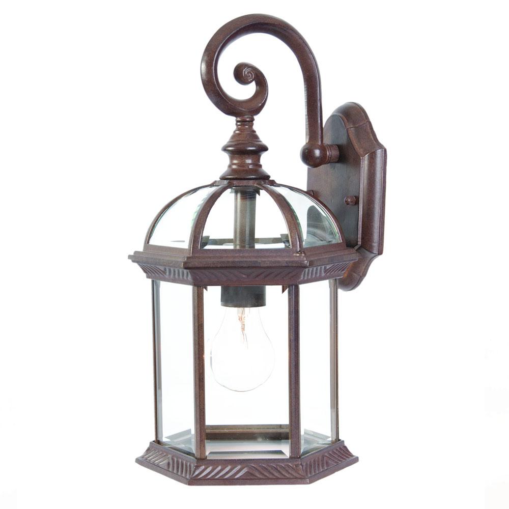 Dover Collection Wall-Mount 1-Light Outdoor Burled Walnut Light Fixture