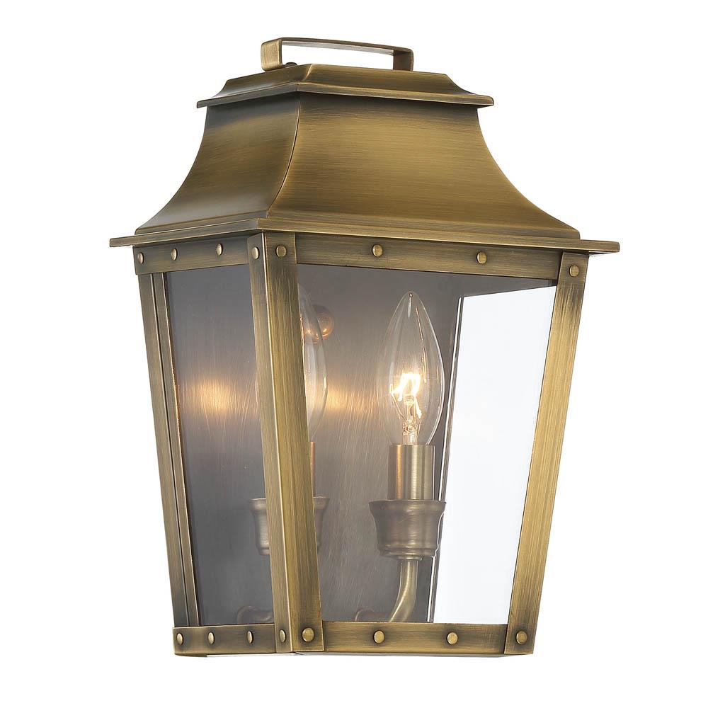 Coventry 2-Light Outdoor Aged Brass Light Fixture