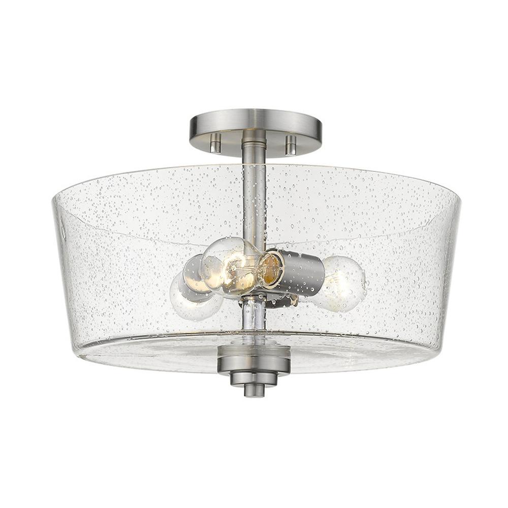 Rowe 3-Light Satin Nickel Semi-Flush Mount