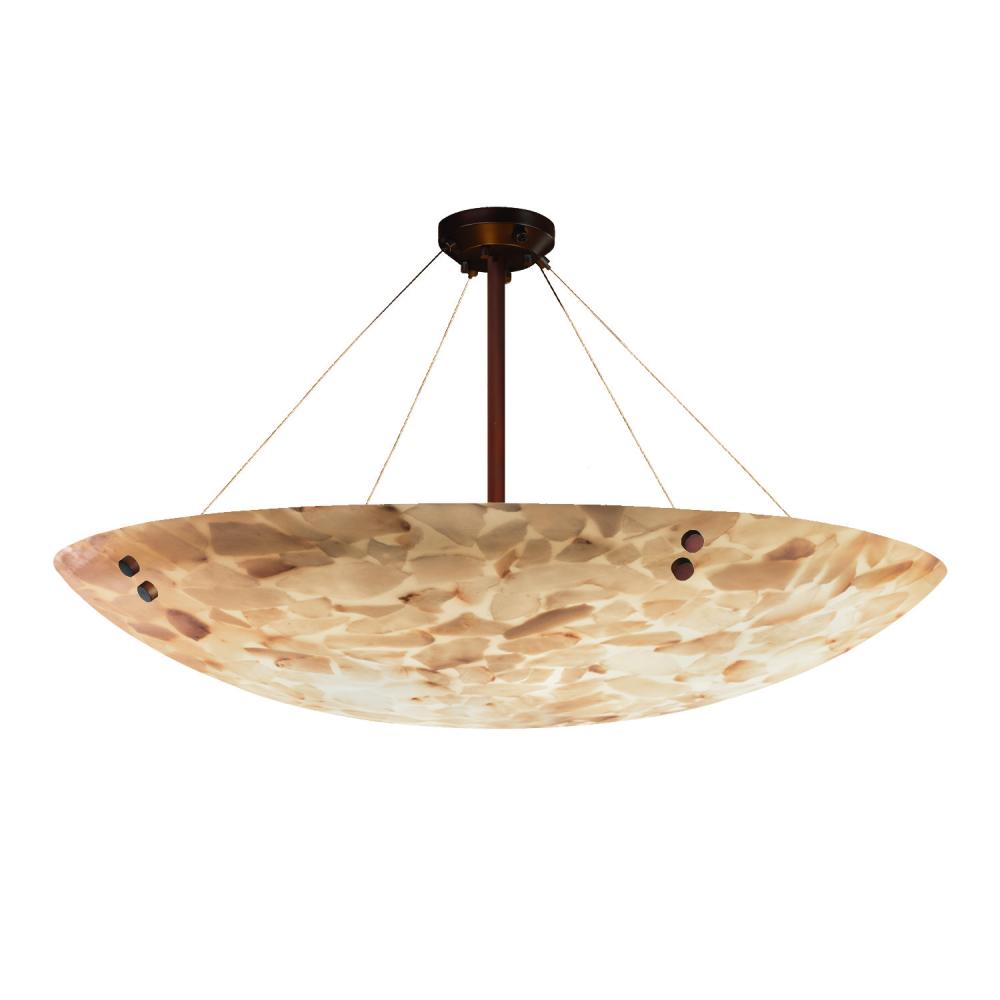 60" LED Semi-Flush Bowl w/ Concentric Circles Finials