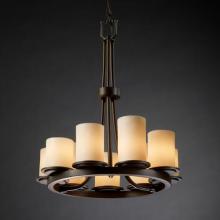 Justice Design Group CNDL-8766-10-AMBR-NCKL - Dakota 9-Light Ring Chandelier