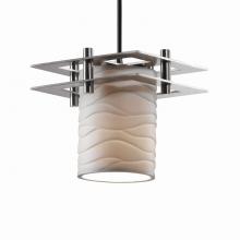 Justice Design Group POR-8165-10-WAVE-NCKL-BKCD - Metropolis 1-Light Small Pendant (2 Flat Bars)